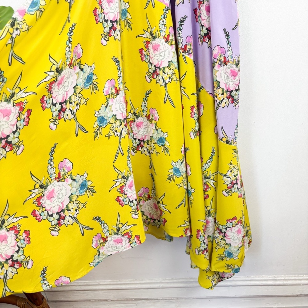 Anthropologie Silk Halter Floral Midi Dress Sz 1X - Picture 8 of 13
